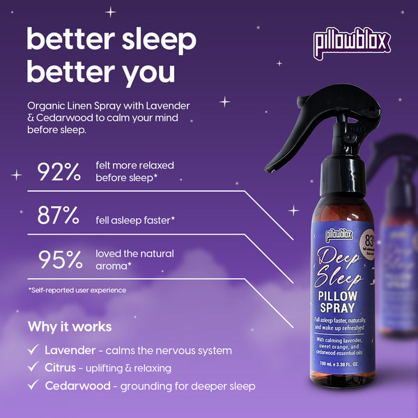 Pillowblox Organic Pillow Linen Spray Lavender for Deep Sleep - 100mL