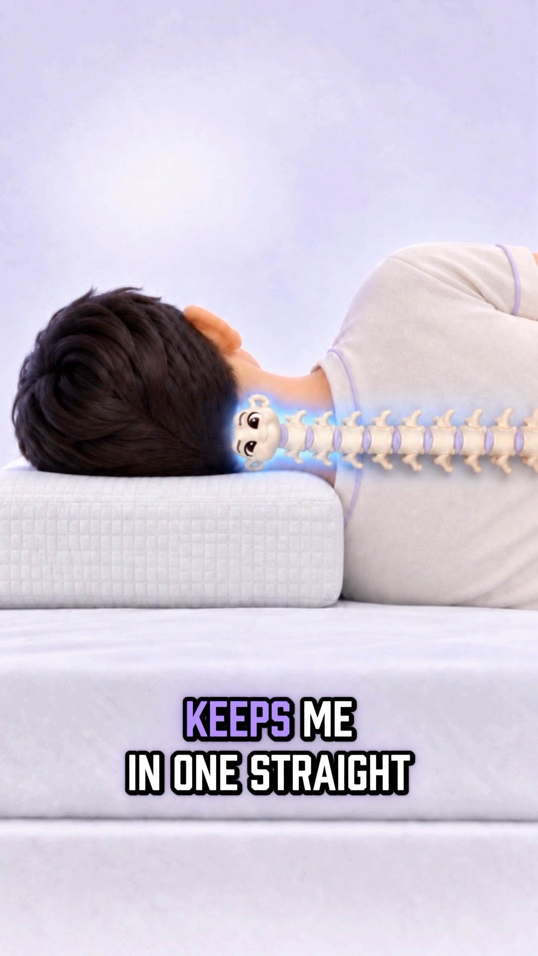 Illustration of Pillowblox supporting the space beneath a side sleeper’s head